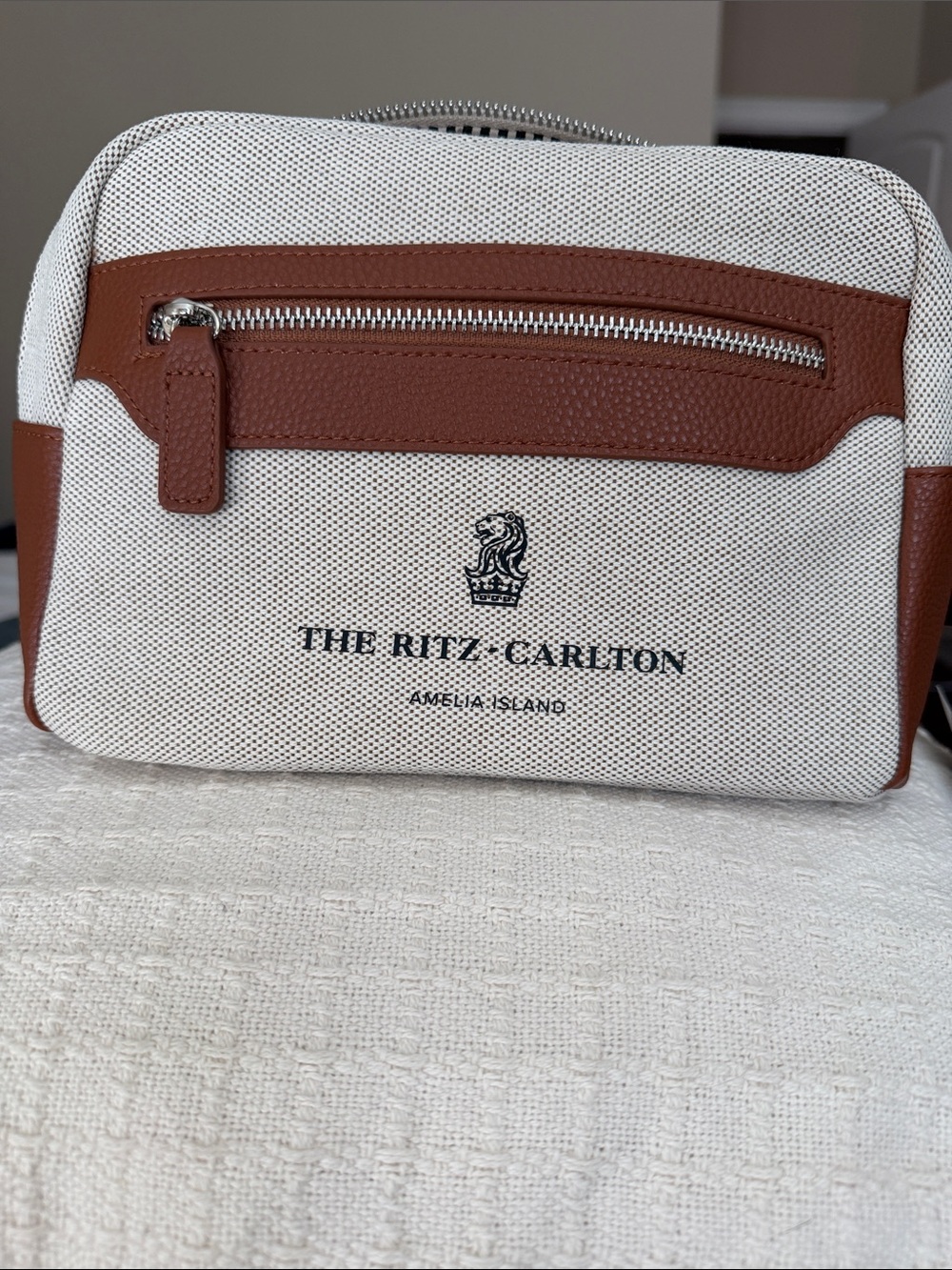 The Ritz-Carlton Amelia Island White Canvas and Cosmetic/Toiletry Bag